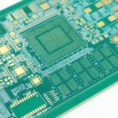 Double sided PCB with through-hole and plated vias